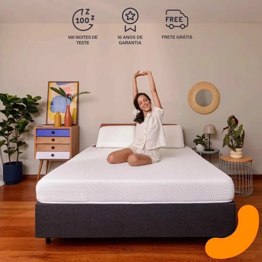 Oferta: Colchão Queen Emma One Plus 158x198cm, 3 Camadas de Espuma, à Vácuo, Suporte para Coluna, Respirável, Conforto Corporal - Tubarão Digital