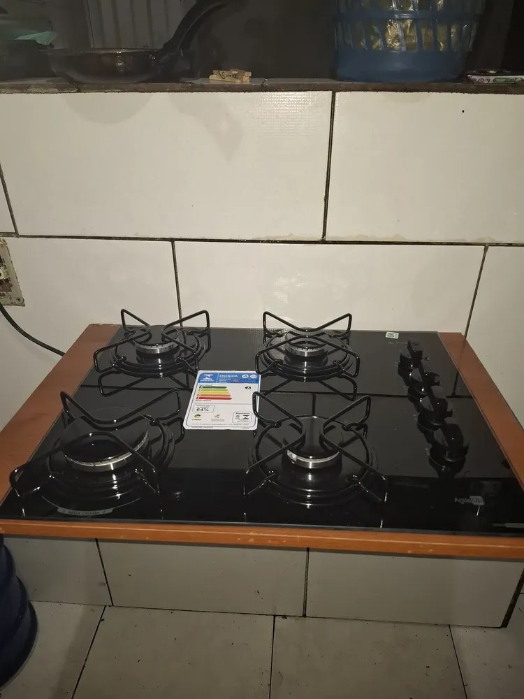 Oferta: Cooktop 4 Bocas Atlas Agile Up Mesa Vidro Mega Chama Bivolt - Tubarão Digital