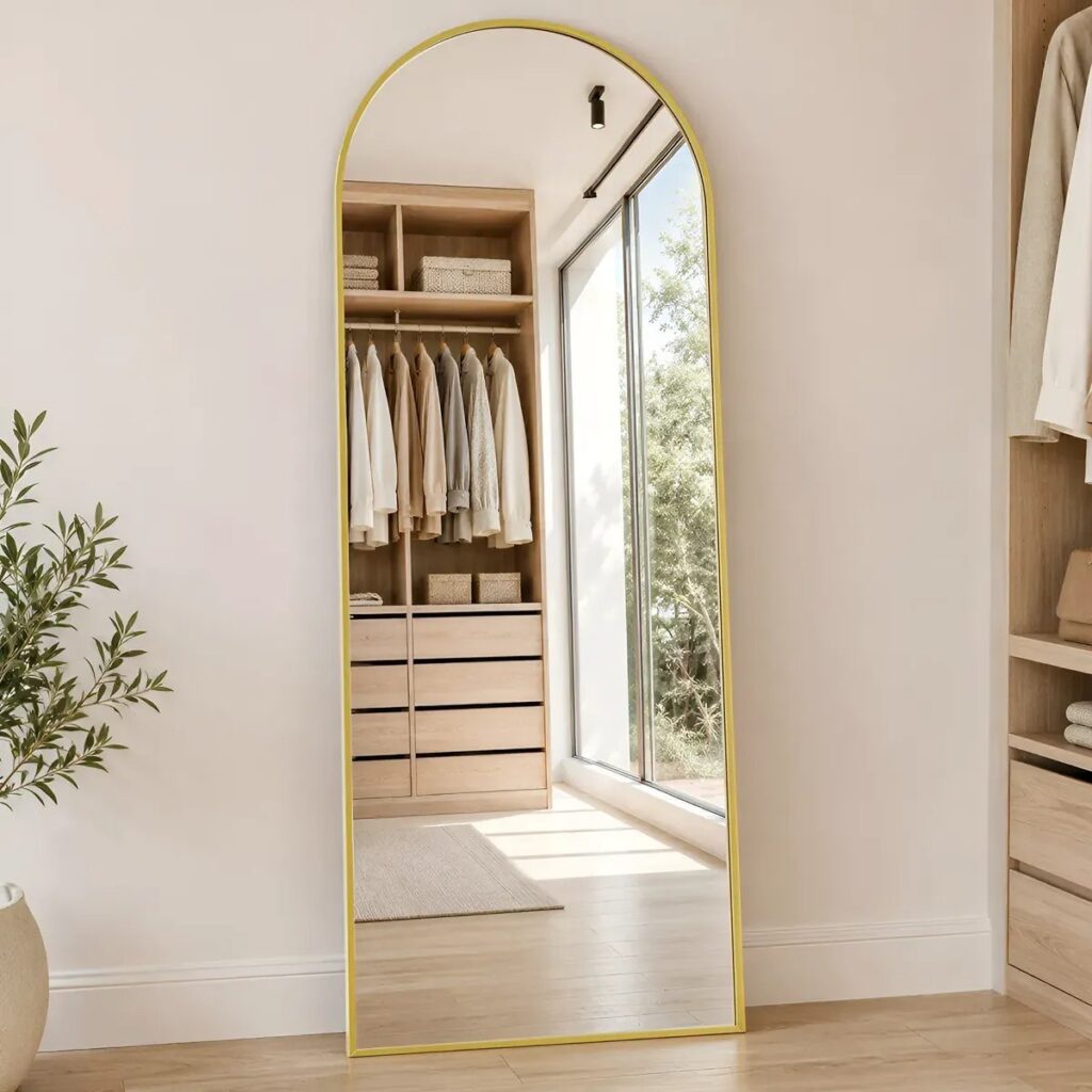 Oferta: Espelho De Chão Corpo Inteiro Arco 165*60cm Com Suporte U - Tubarão Digital